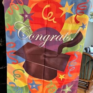 Vibrant Graduation Celebration House and Garden Flag